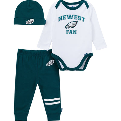 3-Piece Baby Boys Philadelphia Eagles Bodysuit, Active Pant and Cap-Gerber Childrenswear Wholesale