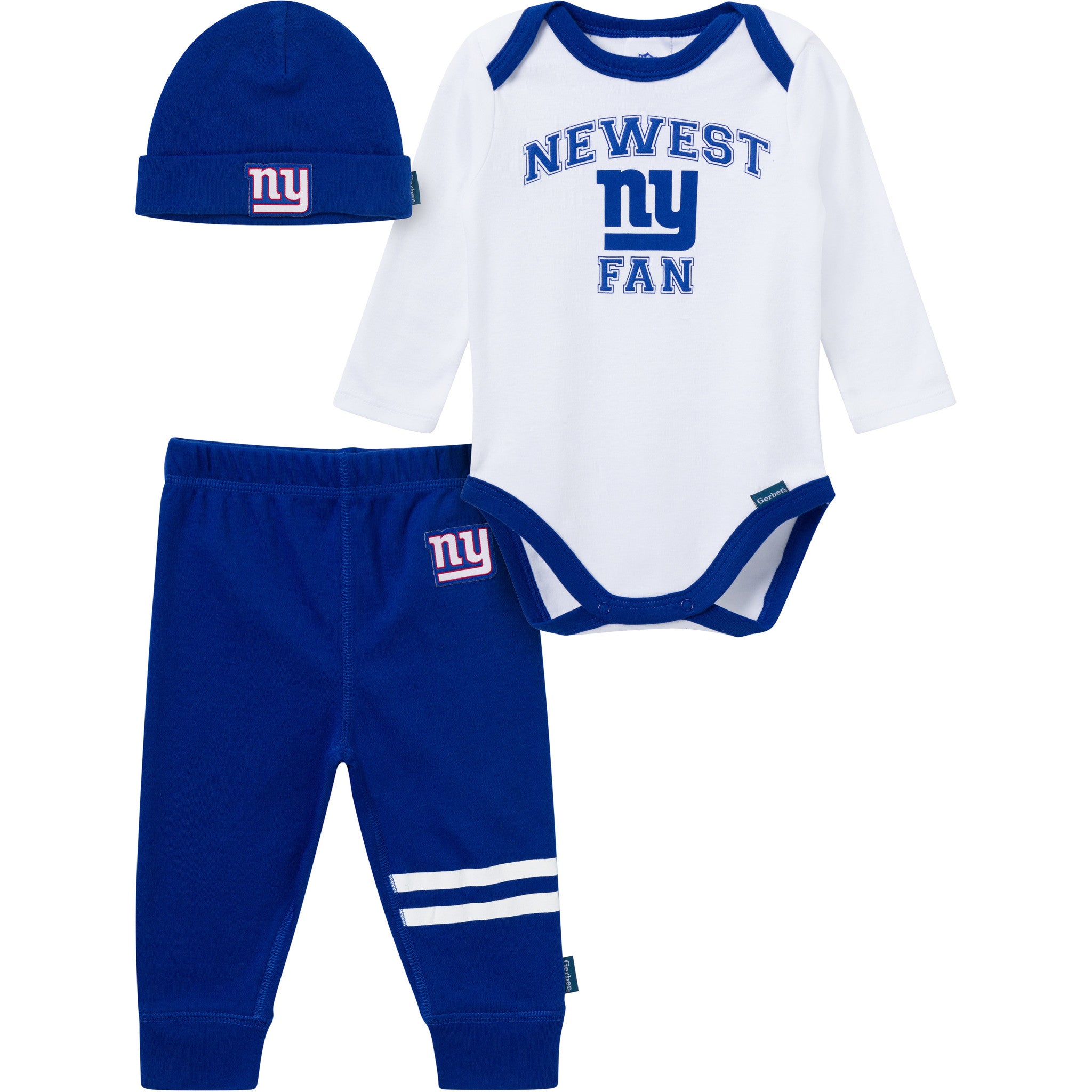 3-Piece Baby Boys New York Giants Bodysuit, Active Pant and Cap-Gerber Childrenswear Wholesale