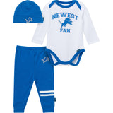 3-Piece Baby Boys Detroit Lions Bodysuit, Active Pant and Cap-Gerber Childrenswear Wholesale