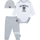 3-Piece Baby Boys Las Vegas Raiders Bodysuit, Active Pant and Cap-Gerber Childrenswear Wholesale