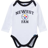 3-Piece Baby Boys Pittsburgh Steelers Bodysuit, Active Pant and Cap-Gerber Childrenswear Wholesale