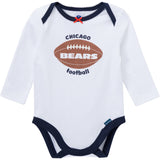 3-Piece Baby Girls Chicago Bears Bodysuit, Pants & Headband Set-Gerber Childrenswear Wholesale