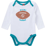 3-Piece Baby Girls Miami Dolphins Bodysuit, Pants & Headband Set-Gerber Childrenswear Wholesale