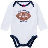 3-Piece Baby Girls New England Patriots Bodysuit, Pants & Headband Set-Gerber Childrenswear Wholesale