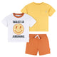 3-Piece Infant & Toddler Boys Awesome Yellow T-Shirts & Shorts-Gerber Childrenswear Wholesale