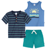 3-Piece Infant & Toddler Boys Chasing Waves T-Shirts & Shorts-Gerber Childrenswear Wholesale