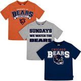 3-Pack Infant & Toddler Neutral Chicago Bears T-Shirts-Gerber Childrenswear Wholesale