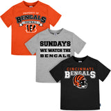 3-Pack Infant & Toddler Neutral Cincinatti Bengals T-Shirts-Gerber Childrenswear Wholesale
