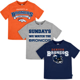 3-Pack Infant & Toddler Neutral Denver Broncos T-Shirts-Gerber Childrenswear Wholesale