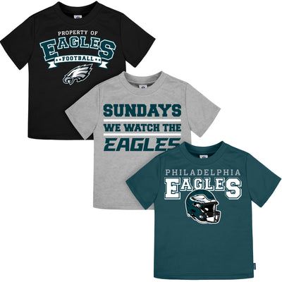 3-Pack Infant & Toddler Neutral Philadelphia Eagles T-Shirts-Gerber Childrenswear Wholesale