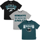 3-Pack Infant & Toddler Neutral Philadelphia Eagles T-Shirts-Gerber Childrenswear Wholesale