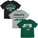 3-Pack Infant & Toddler Neutral New York Jets T-Shirts-Gerber Childrenswear Wholesale