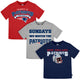 3-Pack Infant & Toddler Neutral New England Patriots T-Shirts-Gerber Childrenswear Wholesale