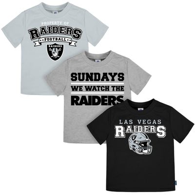 3-Pack Infant & Toddler Neutral Las Vegas Raiders T-Shirts-Gerber Childrenswear Wholesale