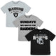 3-Pack Infant & Toddler Neutral Las Vegas Raiders T-Shirts-Gerber Childrenswear Wholesale