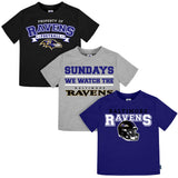 3-Pack Infant & Toddler Neutral Baltimore Ravens T-Shirts-Gerber Childrenswear Wholesale