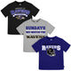 3-Pack Infant & Toddler Neutral Baltimore Ravens T-Shirts-Gerber Childrenswear Wholesale