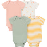 4-Pack Baby Neutral Fruit Picking Short Sleeve Bodysuits-Gerber Childrenswear Wholesale