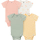 4-Pack Baby Neutral Fruit Picking Short Sleeve Bodysuits-Gerber Childrenswear Wholesale