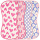 4-Piece Baby Girls Pink/Purple Burpcloth-Gerber Childrenswear Wholesale