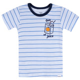 4-Piece Infant & Toddler Boys Blue Juice Box Cotton Pajama Short Set-Gerber Childrenswear Wholesale