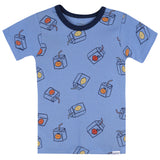 4-Piece Infant & Toddler Boys Blue Juice Box Cotton Pajama Short Set-Gerber Childrenswear Wholesale