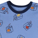 4-Piece Infant & Toddler Boys Blue Juice Box Cotton Pajama Short Set-Gerber Childrenswear Wholesale