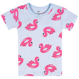 4-Piece Infant & Toddler Girls Flamingo Floatie Cotton Pajama Short Set-Gerber Childrenswear Wholesale
