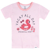 4-Piece Infant & Toddler Girls Flamingo Floatie Cotton Pajama Short Set-Gerber Childrenswear Wholesale