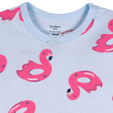 4-Piece Infant & Toddler Girls Flamingo Floatie Cotton Pajama Short Set-Gerber Childrenswear Wholesale
