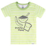 4-Piece Infant & Toddler Neutral Green Breakfast Cotton Pajamas-Gerber Childrenswear Wholesale