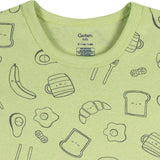 4-Piece Infant & Toddler Neutral Green Breakfast Cotton Pajamas-Gerber Childrenswear Wholesale