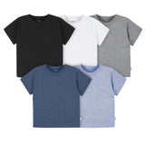 5-Pack Baby & Toddler Boys Cool Blue Short Sleeve T-Shirts-Gerber Childrenswear Wholesale