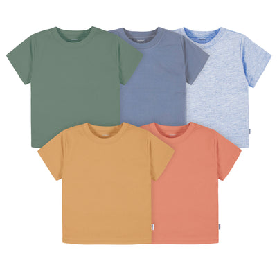 5-Pack Baby & Toddler Boys Earth Tones Short Sleeve T-Shirts-Gerber Childrenswear Wholesale