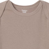 6-Pack Baby Neutral Gray, Black and Brown Long Sleeve Bodysuits-Gerber Childrenswear Wholesale