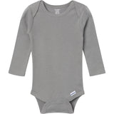 6-Pack Baby Neutral Gray, Black and Brown Long Sleeve Bodysuits-Gerber Childrenswear Wholesale
