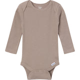 6-Pack Baby Neutral Gray, Black and Brown Long Sleeve Bodysuits-Gerber Childrenswear Wholesale