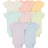 8-Pack Baby Girls Rainbow Short Sleeve Bodysuits-Gerber Childrenswear Wholesale