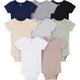 8-Pack Baby Neutral Neutral Tones Short Sleeve Bodysuits-Gerber Childrenswear Wholesale