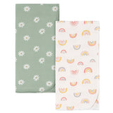 2-Pack Baby Girls Rainbow Flannel Blankets-Gerber Childrenswear Wholesale