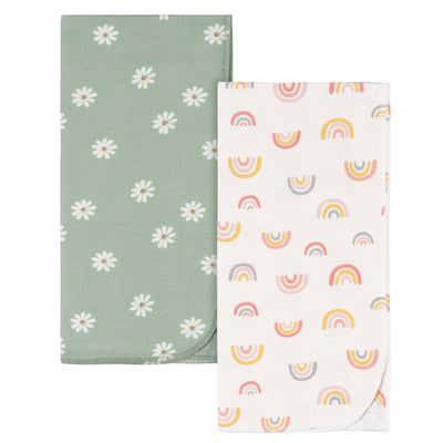 2-Pack Baby Girls Rainbow Flannel Blankets-Gerber Childrenswear Wholesale