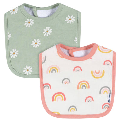 2-Pack Baby Girls Rainbow Bib-Gerber Childrenswear Wholesale
