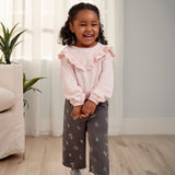 CASE of 3-Piece Toddler Girls Pink/Brown Tops and Pants-Gerber Childrenswear Wholesale