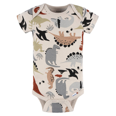 Baby Boys Dino Short Sleeve Onesies Bodysuit-Gerber Childrenswear Wholesale