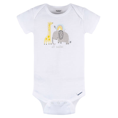 Baby Neutral Little Animals Short Sleeve Onesies Bodysuit-Gerber Childrenswear Wholesale