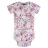 Baby Girls Purple Floral Short Sleeve Onesies Bodysuit-Gerber Childrenswear Wholesale