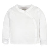 2-Pack Baby Neutral White Long Sleeve Side Snap Tee-Gerber Childrenswear Wholesale