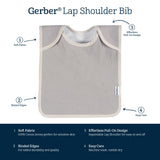 8-Pack Baby Boys Multi Blue Grey Lap Shoulder Bibs-Gerber Childrenswear Wholesale