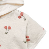 Baby Boys Beige Cherries Short Sleeve Hooded Top-Gerber Childrenswear Wholesale