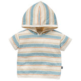 Baby Boys Beige Stripe Short Sleeve Hooded Top-Gerber Childrenswear Wholesale